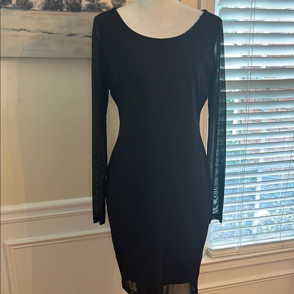 Philosophy Black Long Sleeve Midi Dress